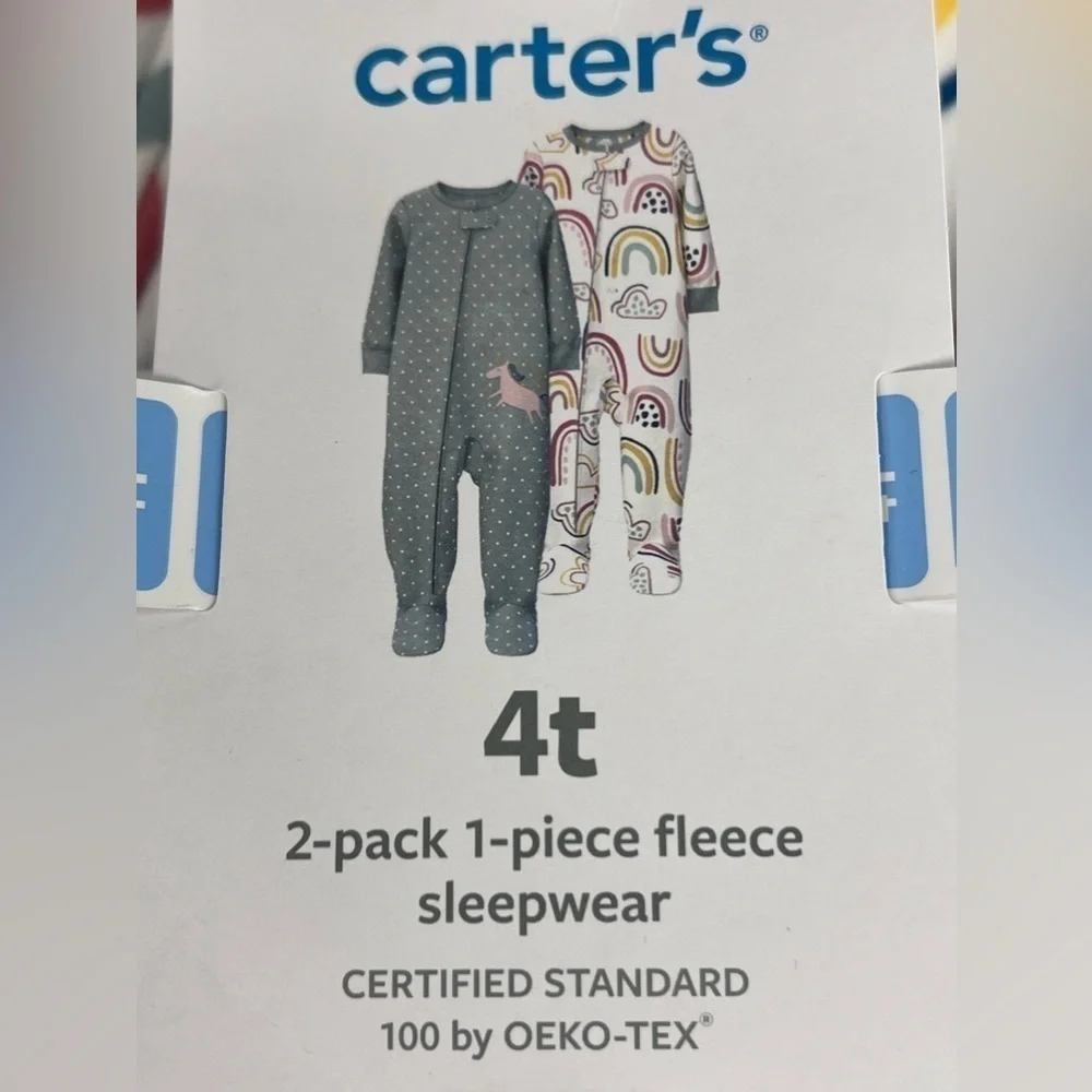 CARTER’S 2-Pack - 1-Piece Fleece Footed Sleepwear - 4T